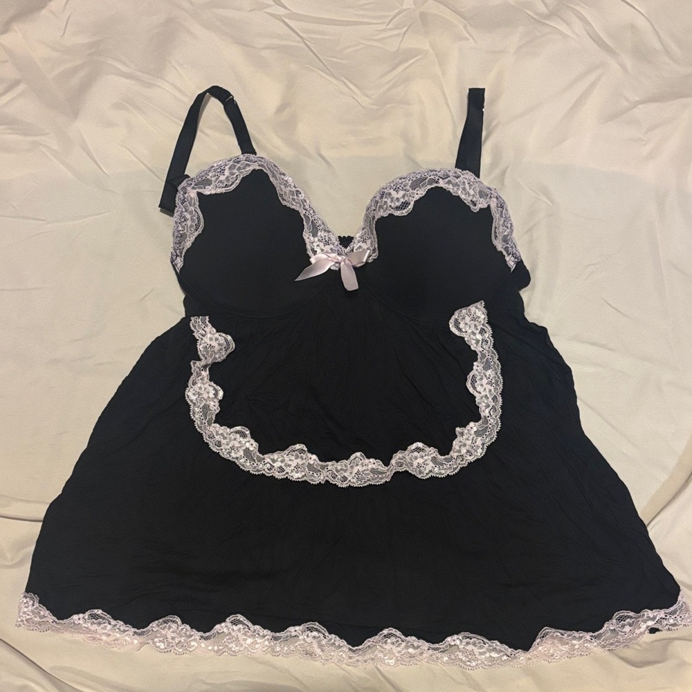 Victoria’s Secret : 36C Elegant Black Lace Trim Babydoll nightie